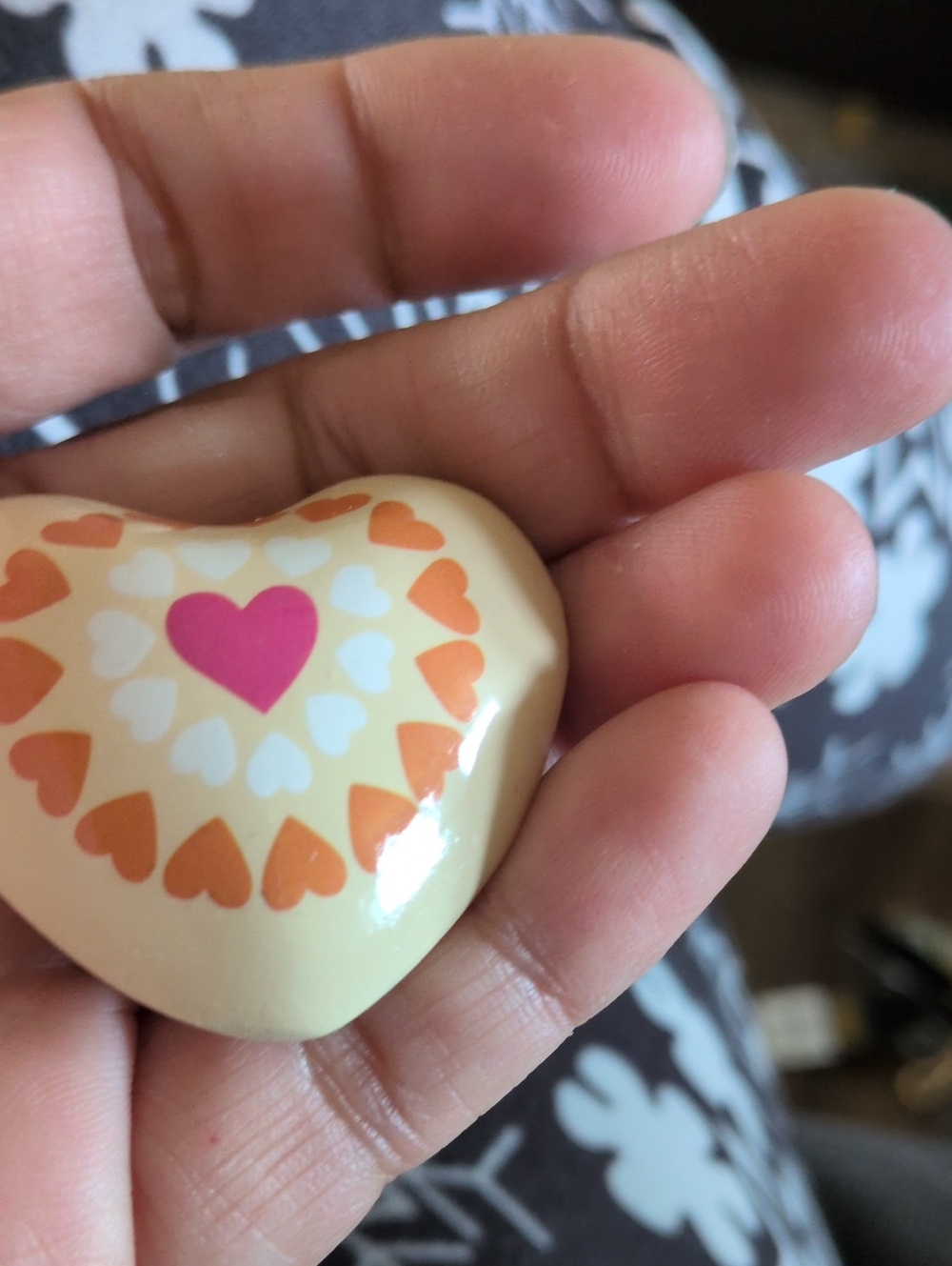 Mandala Chime Heart Meditation Worry Stone Multi Cream